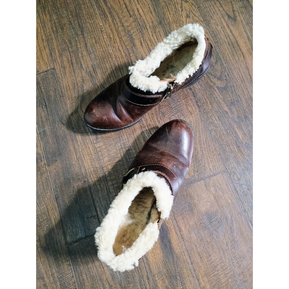 Born Womens Cita Shearling Lined Leather Bootie sz 6 brown leather - Picture 6 of 7